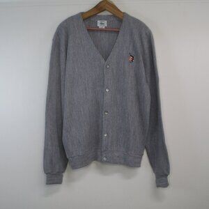 Lacoste Izod Vintage 1980s Golf Club Cardigan Mohawk Tulsa Gray Large Mens
